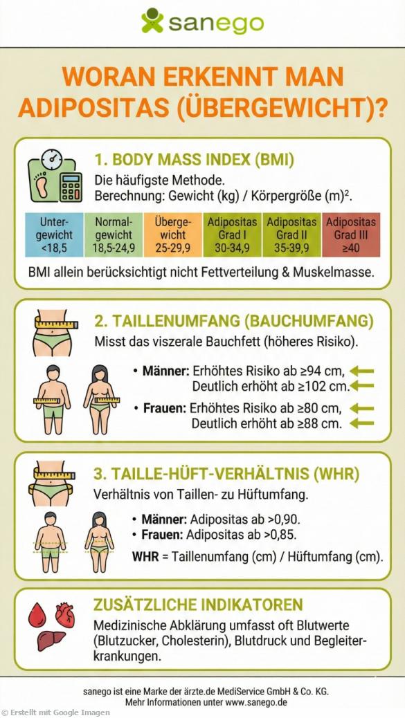 Infografik: Woran erkennt man Adipositas (Übergewicht)?