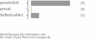 88% gesetzlich versichert,0% privat versichert,13% Selbstzahler Bild