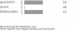 67% gesetzlich versichert,0% privat versichert,33% Selbstzahler Bild