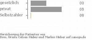 33% gesetzlich versichert,67% privat versichert,0% Selbstzahler Bild