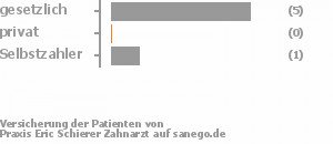 63% gesetzlich versichert,0% privat versichert,13% Selbstzahler Bild