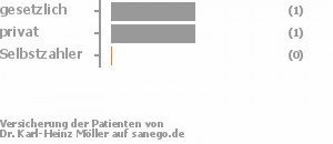 33% gesetzlich versichert,33% privat versichert,33% Selbstzahler Bild