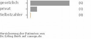 75% gesetzlich versichert,13% privat versichert,0% Selbstzahler Bild