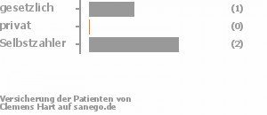 33% gesetzlich versichert,0% privat versichert,67% Selbstzahler Bild