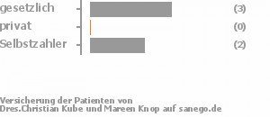 56% gesetzlich versichert,22% privat versichert,22% Selbstzahler Bild