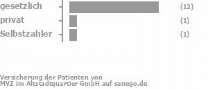 82% gesetzlich versichert,6% privat versichert,6% Selbstzahler Bild