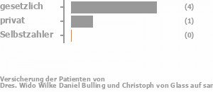 67% gesetzlich versichert,17% privat versichert,0% Selbstzahler Bild