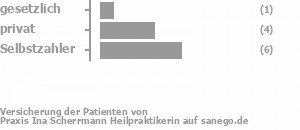 7% gesetzlich versichert,27% privat versichert,53% Selbstzahler Bild