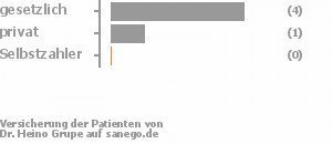 75% gesetzlich versichert,13% privat versichert,0% Selbstzahler Bild