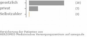 81% gesetzlich versichert,19% privat versichert,0% Selbstzahler Bild