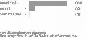 88% gesetzlich versichert,13% privat versichert,0% Selbstzahler Bild
