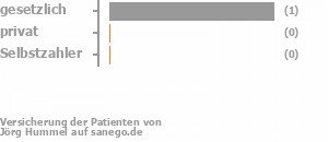 67% gesetzlich versichert,33% privat versichert,0% Selbstzahler Bild