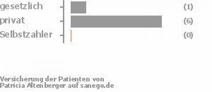 13% gesetzlich versichert,88% privat versichert,0% Selbstzahler Bild