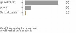 78% gesetzlich versichert,11% privat versichert,0% Selbstzahler Bild