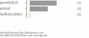 60% gesetzlich versichert,40% privat versichert,0% Selbstzahler Bild