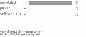 33% gesetzlich versichert,33% privat versichert,0% Selbstzahler Bild