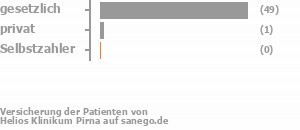 96% gesetzlich versichert,2% privat versichert,0% Selbstzahler Bild