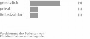 67% gesetzlich versichert,17% privat versichert,17% Selbstzahler Bild