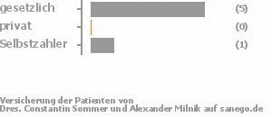 56% gesetzlich versichert,11% privat versichert,11% Selbstzahler Bild