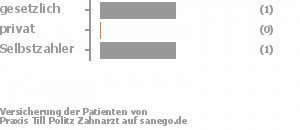 33% gesetzlich versichert,0% privat versichert,33% Selbstzahler Bild