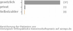 95% gesetzlich versichert,3% privat versichert,0% Selbstzahler Bild