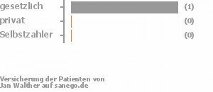 33% gesetzlich versichert,67% privat versichert,0% Selbstzahler Bild