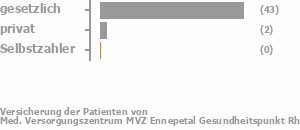 94% gesetzlich versichert,4% privat versichert,0% Selbstzahler Bild