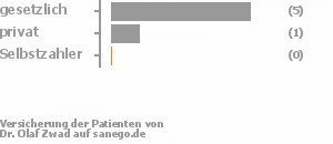 75% gesetzlich versichert,13% privat versichert,0% Selbstzahler Bild