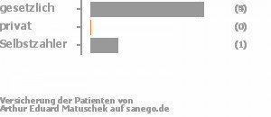 88% gesetzlich versichert,0% privat versichert,13% Selbstzahler Bild