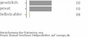 33% gesetzlich versichert,33% privat versichert,33% Selbstzahler Bild