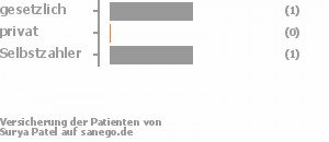 67% gesetzlich versichert,0% privat versichert,33% Selbstzahler Bild