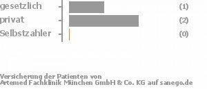 33% gesetzlich versichert,67% privat versichert,0% Selbstzahler Bild