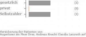 33% gesetzlich versichert,0% privat versichert,67% Selbstzahler 33% gesetzlich versichert,0% privat versichert,67% Selbstzahler Bild