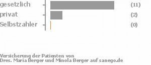 80% gesetzlich versichert,13% privat versichert,0% Selbstzahler Bild