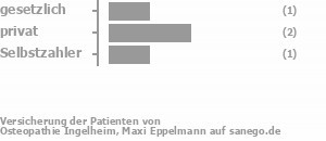 17% gesetzlich versichert,33% privat versichert,33% Selbstzahler Bild