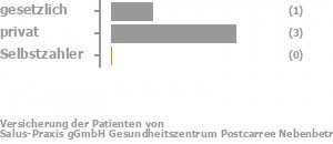 20% gesetzlich versichert,60% privat versichert,0% Selbstzahler Bild