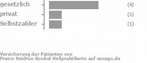 67% gesetzlich versichert,17% privat versichert,17% Selbstzahler Bild