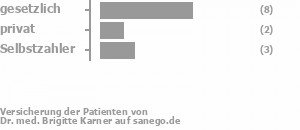 53% gesetzlich versichert,12% privat versichert,18% Selbstzahler Bild