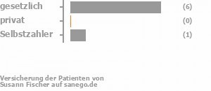 88% gesetzlich versichert,0% privat versichert,13% Selbstzahler Bild