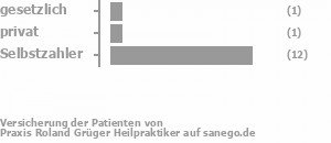 7% gesetzlich versichert,7% privat versichert,87% Selbstzahler Bild