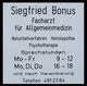 Siegfried Bonus, Köln, Praktischer Arzt, Arzt